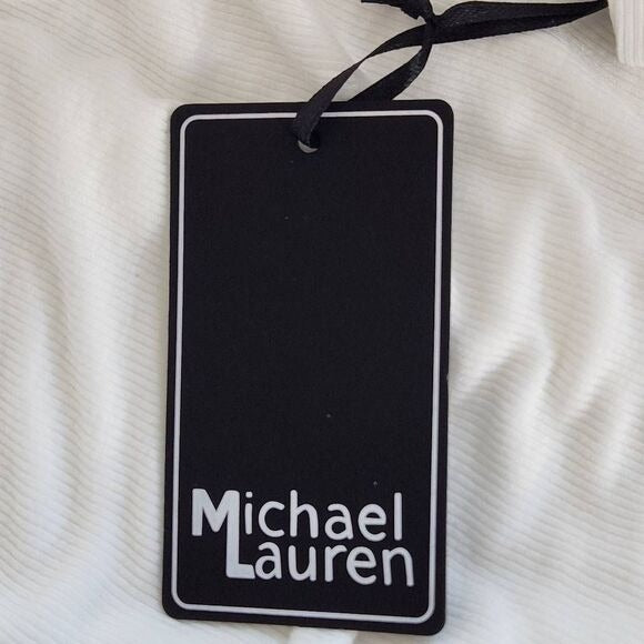 Michael Lauren White Ribbed Knit Cutout Top NWT Size Small