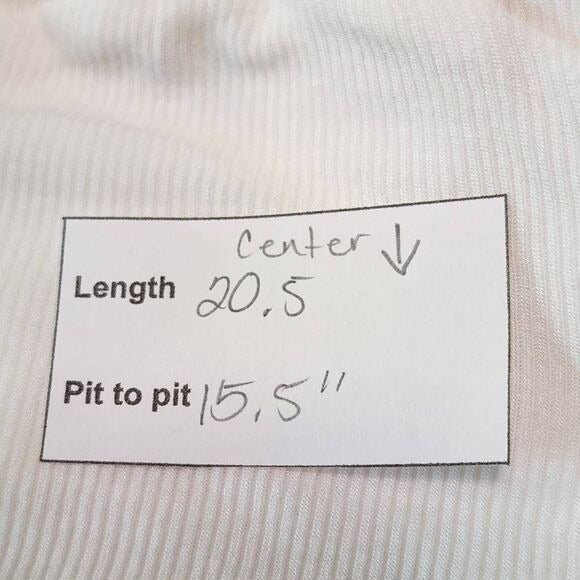 Michael Lauren White Ribbed Knit Cutout Top NWT Size Small