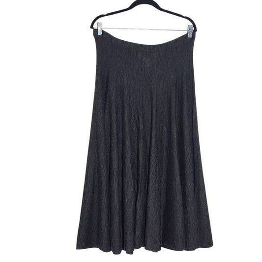 Curio Gray Midi Full Skirt Size Large Charcoal Gray Midi Skirt