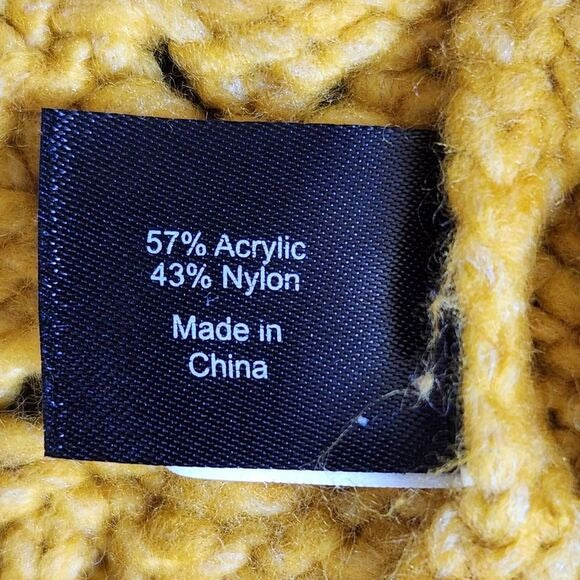 Lane Bryant Mustard Yellow Knit Sweater Size 18/20 Chunky Knit Gold Sweayer