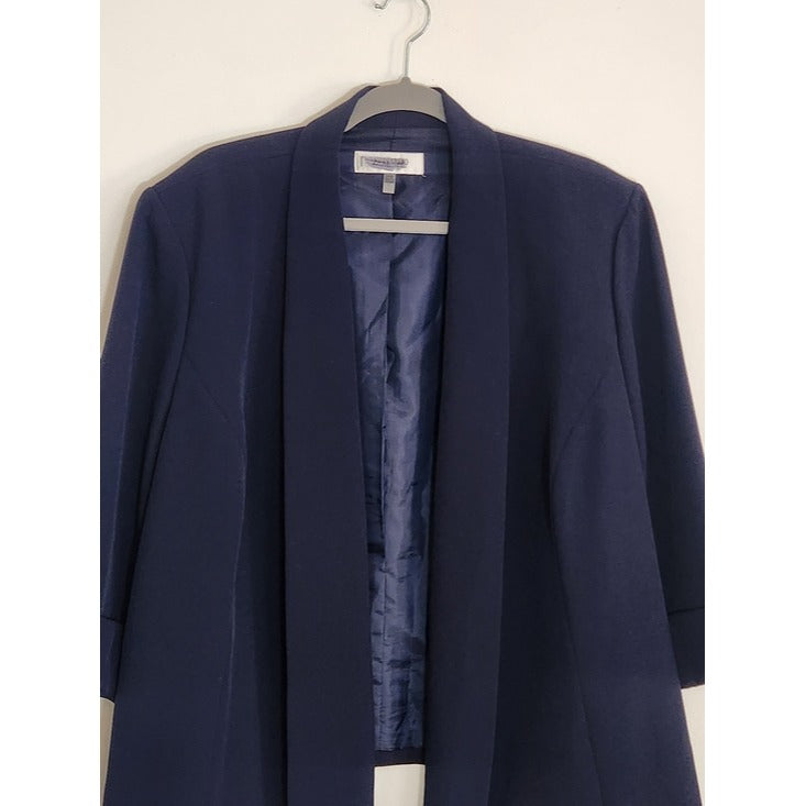 Jones Studio Navy Shawl Collar Open Front Blazer Size 24W