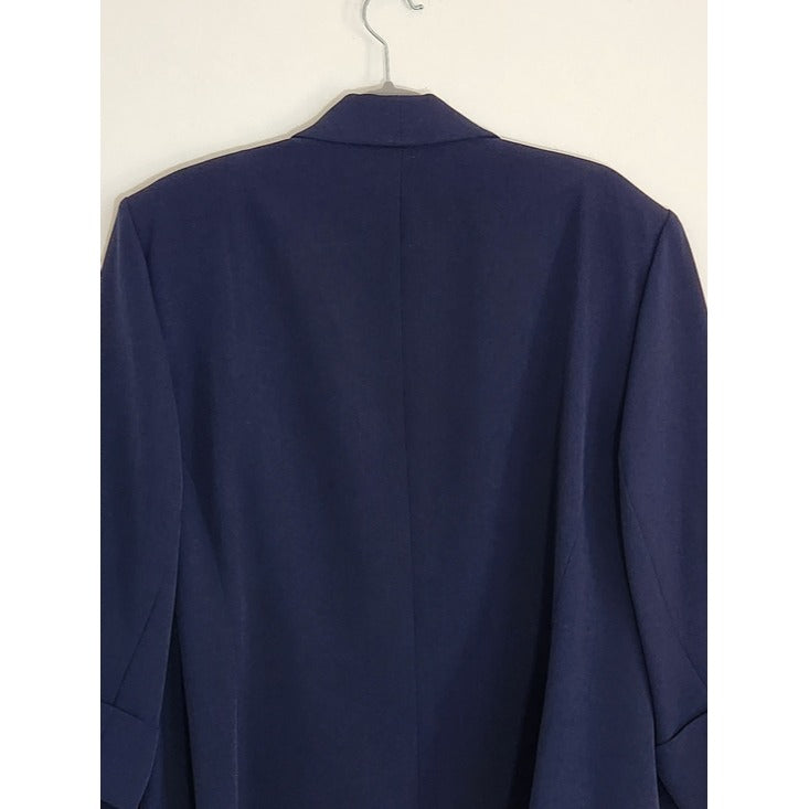 Jones Studio Navy Shawl Collar Open Front Blazer Size 24W