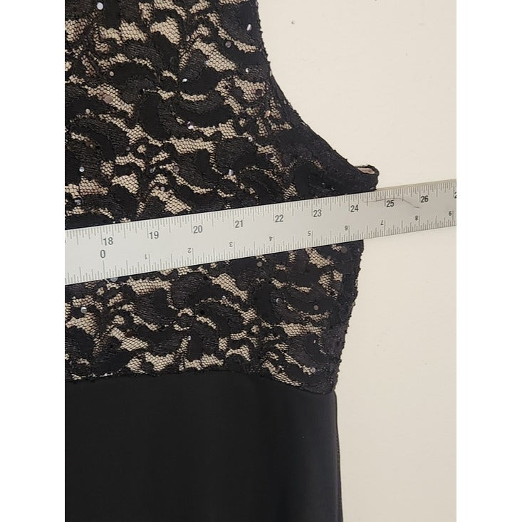 Connected Apparel Woman Black and Nude Lace Cocktail Dress Size 24
