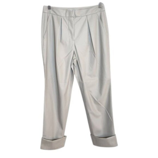 Trina Turk Oyster Gilded Faux Leather Capri Pants Size 2 NWT