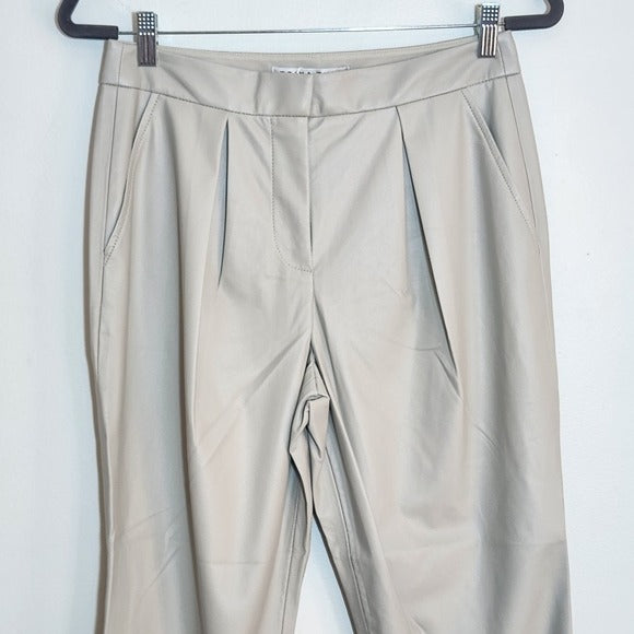 Trina Turk Oyster Gilded Faux Leather Capri Pants Size 2 NWT