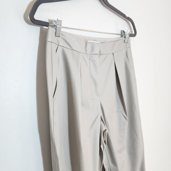 Trina Turk Oyster Gilded Faux Leather Capri Pants Size 2 NWT