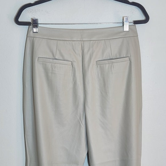 Trina Turk Oyster Gilded Faux Leather Capri Pants Size 2 NWT