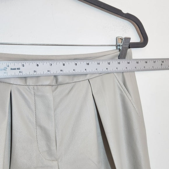 Trina Turk Oyster Gilded Faux Leather Capri Pants Size 2 NWT