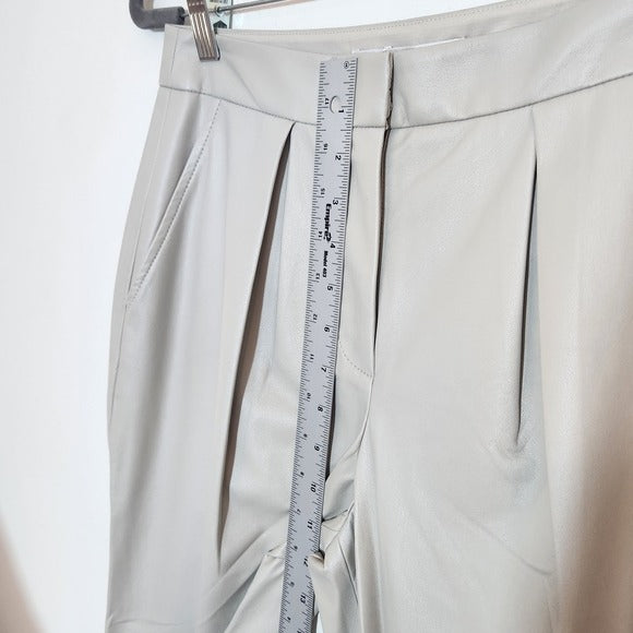 Trina Turk Oyster Gilded Faux Leather Capri Pants Size 2 NWT