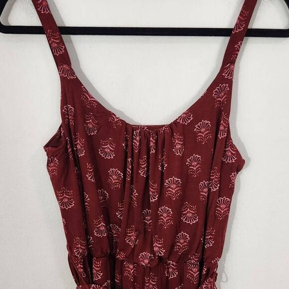 Market & Spruce Sleeveless Burgundy Floral Jumpsuit Size Small, New