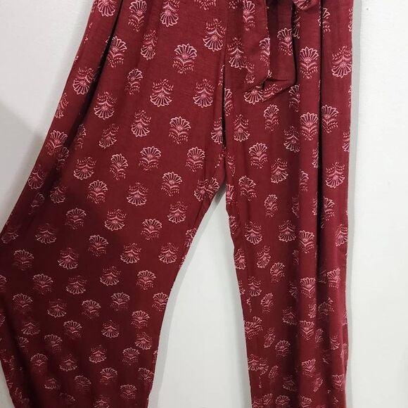 Market & Spruce Sleeveless Burgundy Floral Jumpsuit Size Small, New