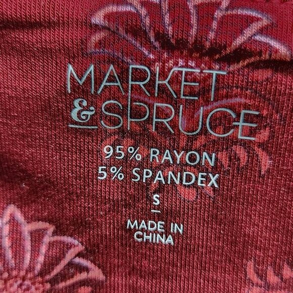 Market & Spruce Sleeveless Burgundy Floral Jumpsuit Size Small, New