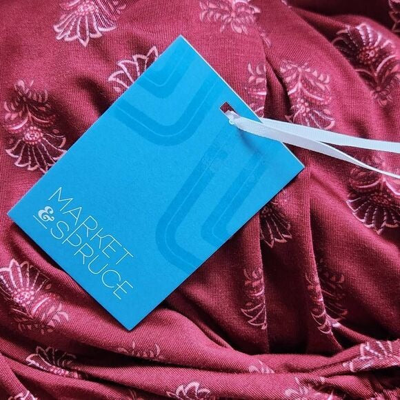 Market & Spruce Sleeveless Burgundy Floral Jumpsuit Size Small, New