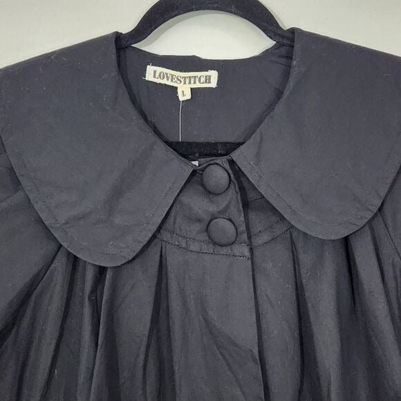 Lovestitch Black Embroidered Cotton Blazer Size Large Black Blazer New