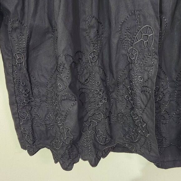 Lovestitch Black Embroidered Cotton Blazer Size Large Black Blazer New