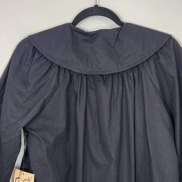 Lovestitch Black Embroidered Cotton Blazer Size Large Black Blazer New