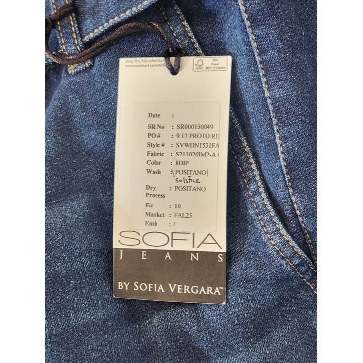 Sofia by Sofia Vergara Dark Wash Wide Leg Jeans with Belt Size 10 NWT