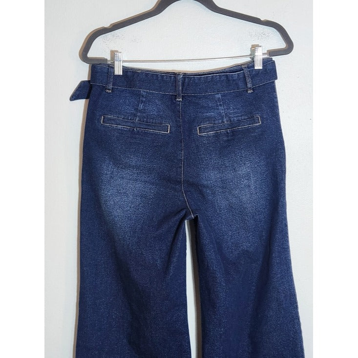 Sofia by Sofia Vergara Dark Wash Wide Leg Jeans with Belt Size 10 NWT