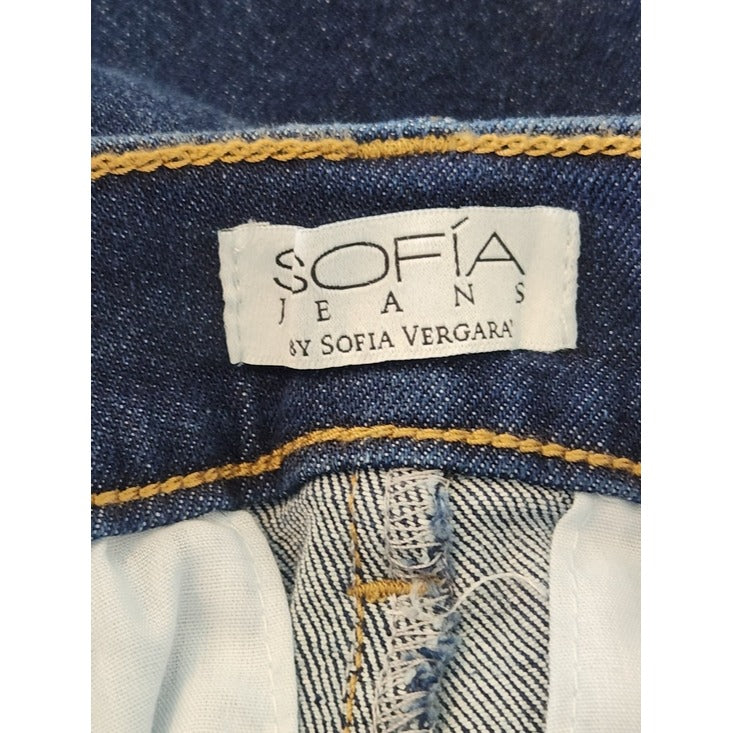 Sofia by Sofia Vergara Dark Wash Wide Leg Jeans with Belt Size 10 NWT
