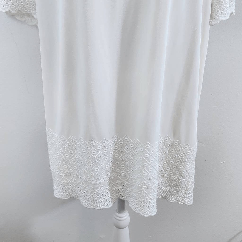 Maurices White Off The Shoulder Dress NWT Size Large Smocked Ivory Dress