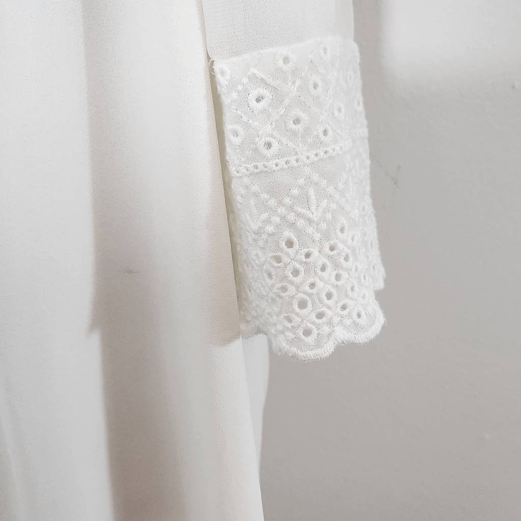 Maurices White Off The Shoulder Dress NWT Size Large Smocked Ivory Dress