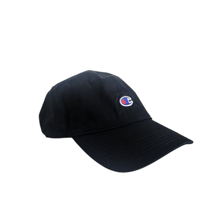 Champion Black Baseball Hat with Logo Patch One Size Adjustable