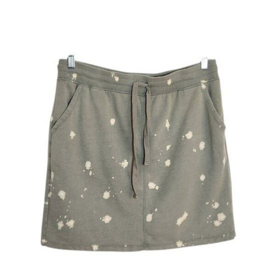 Thread & Supply Olive Green Distressed Polka Dot Pull-On Mini Skirt Size XL