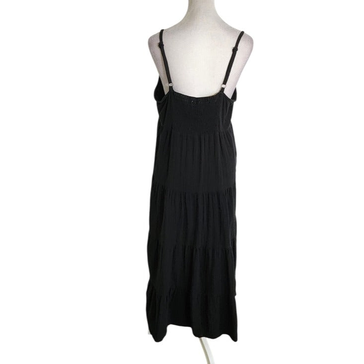 Universal Thread Black Cotton Gauze Midi Dress Size Medium NWT