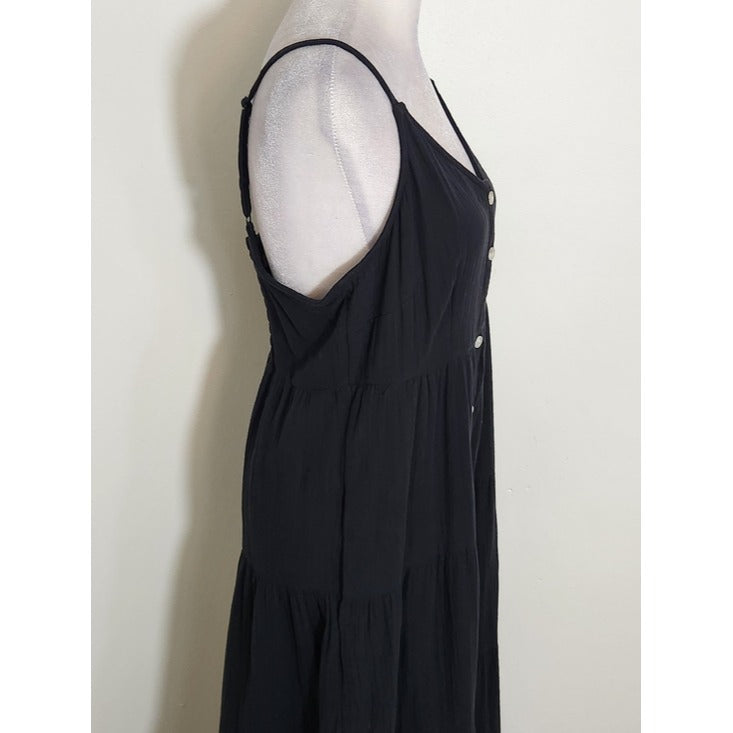 Universal Thread Black Cotton Gauze Midi Dress Size Medium NWT