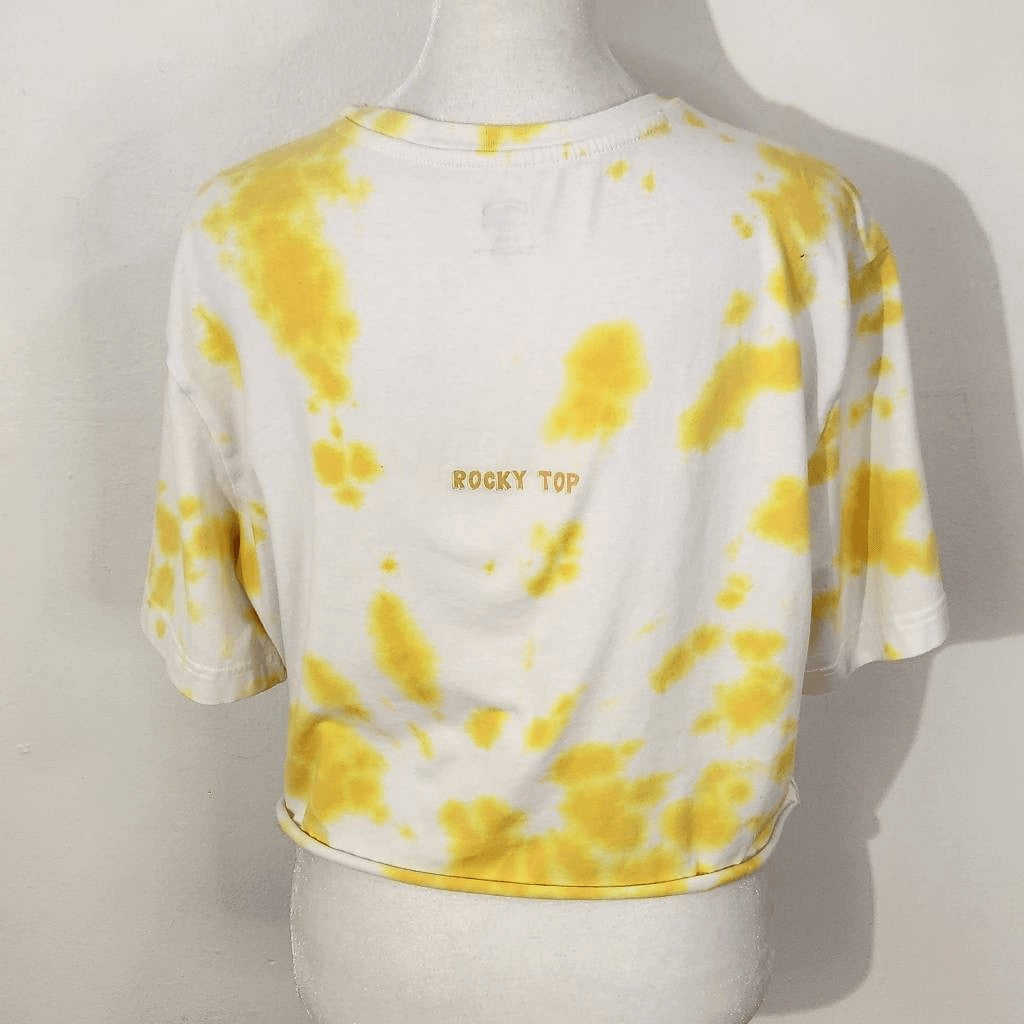 Tennessee Vols Tie-Dye Cropped Tee Size Medium Orange and White Vols Top