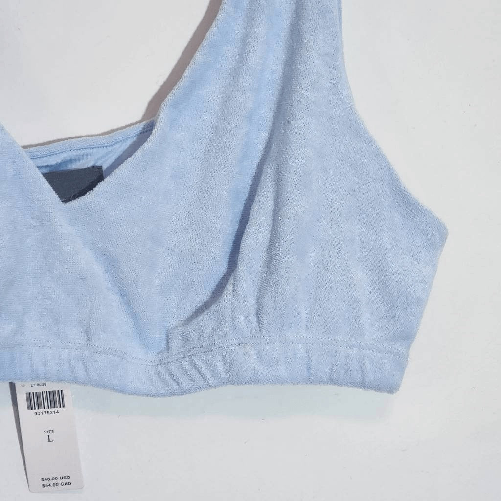 Sunday in Brooklyn Anthropologie Terry Cloth Light Blue Bra NWT Size Large
