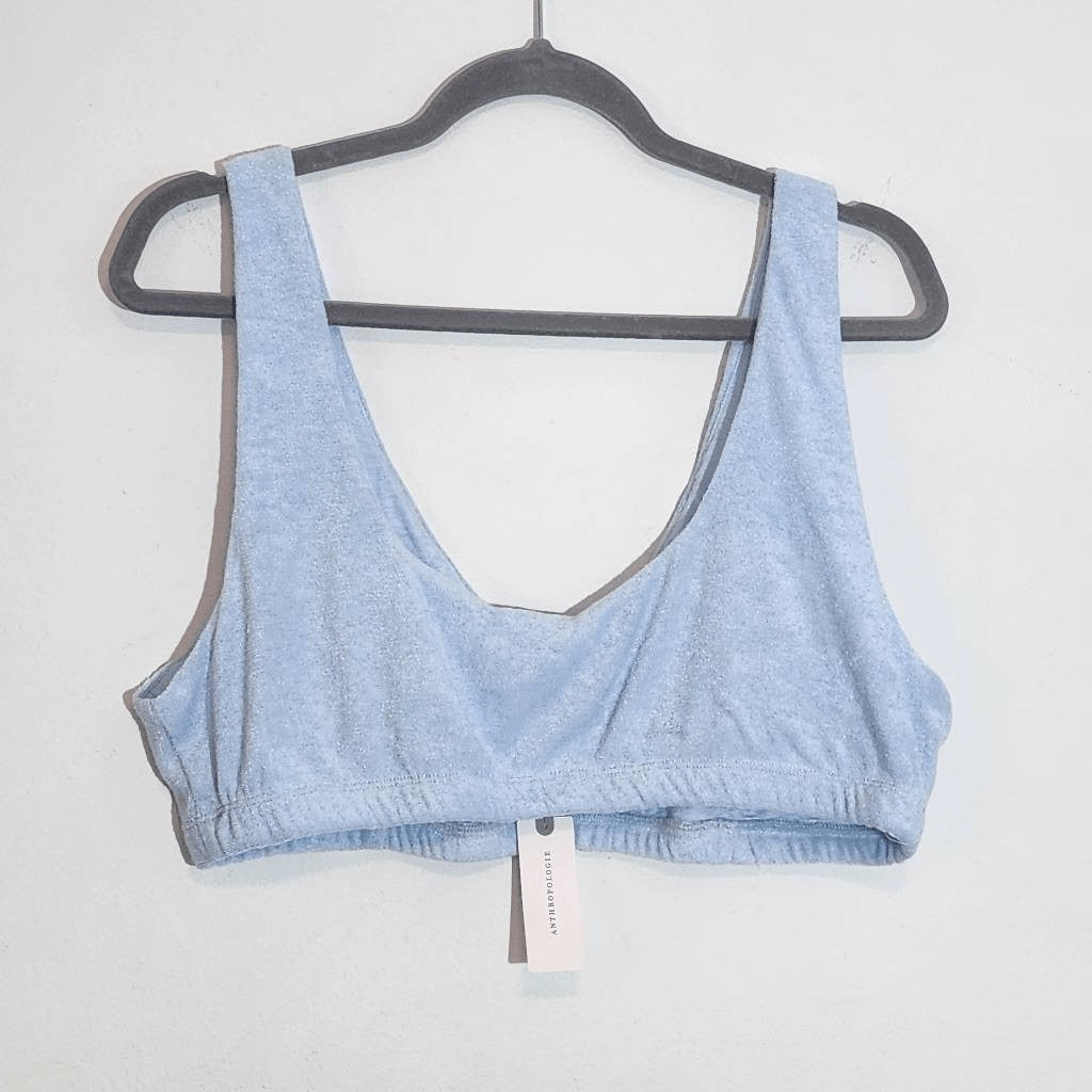 Sunday in Brooklyn Anthropologie Terry Cloth Light Blue Bra NWT Size Large