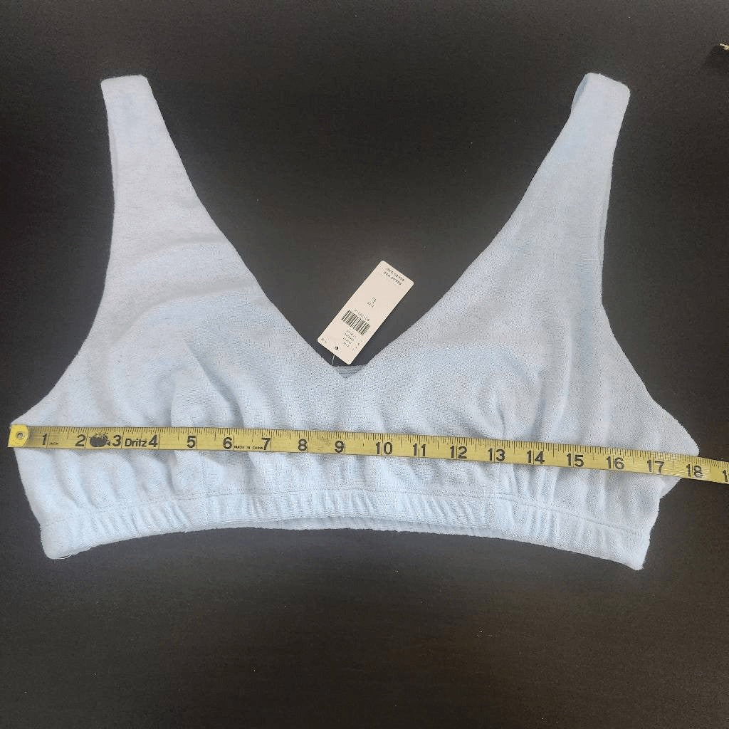 Sunday in Brooklyn Anthropologie Terry Cloth Light Blue Bra NWT Size Large