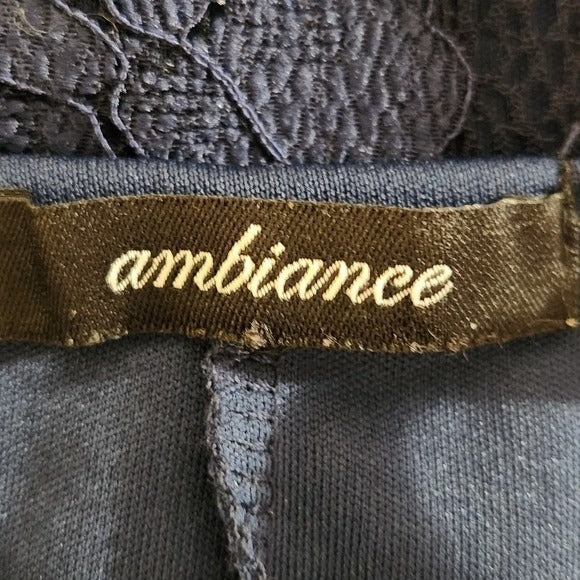 Ambiance Sleeveless Navy Blue Lace Mini Dress Size Medium Wedding Guest Dress