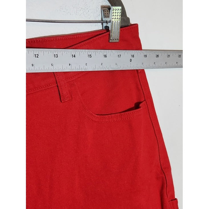 Free Assembly Red Cropped Utility Carpenter Barrel Jeans Size 16