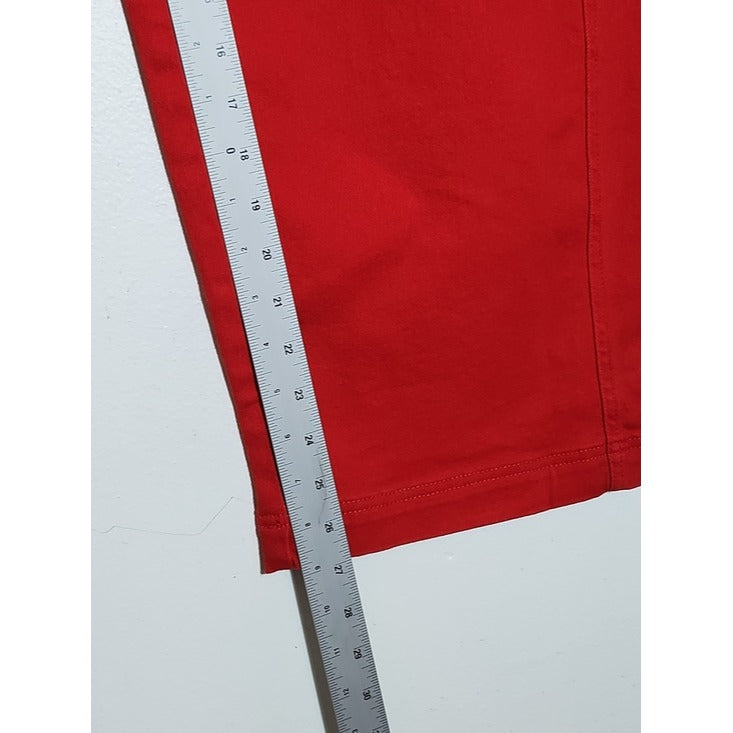 Free Assembly Red Cropped Utility Carpenter Barrel Jeans Size 16