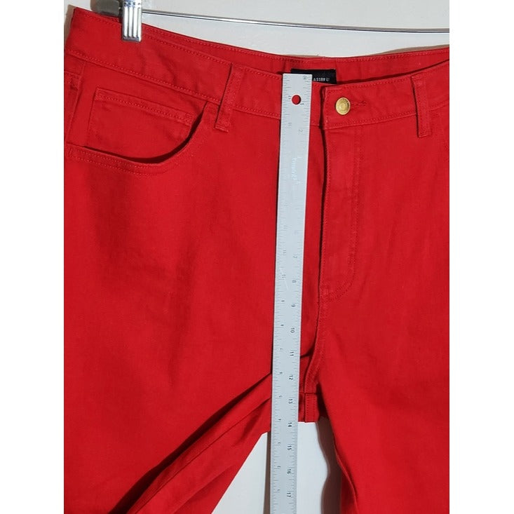 Free Assembly Red Cropped Utility Carpenter Barrel Jeans Size 16