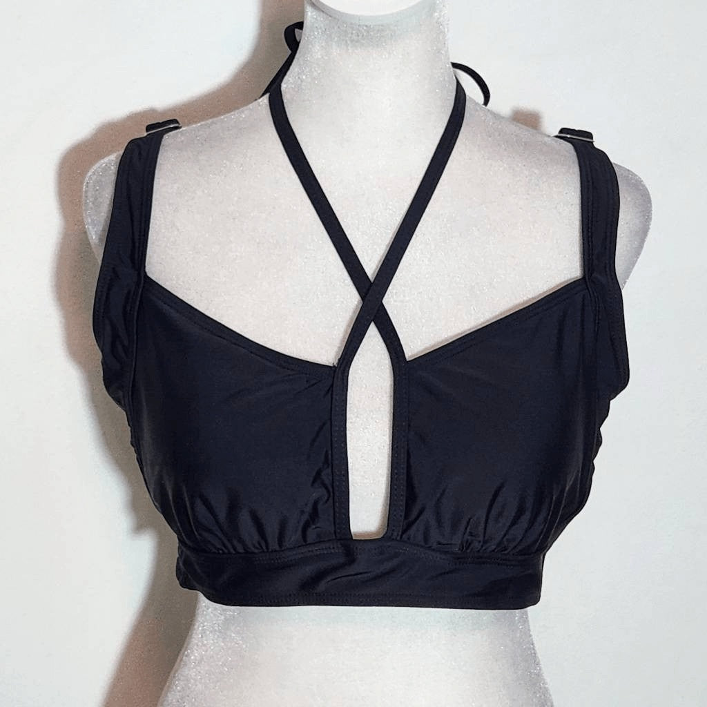 Zaful Black Bikini with High Waist Bottoms NWT Size Large