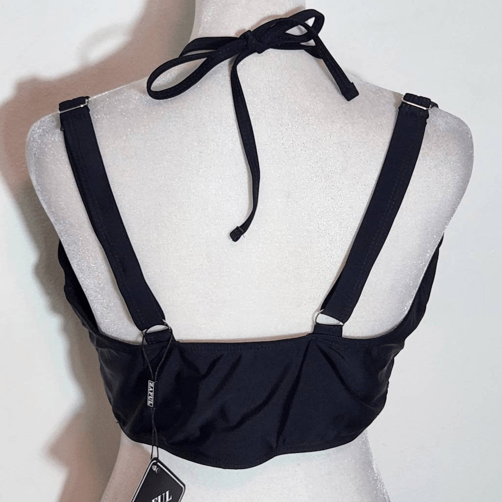 Zaful Black Bikini with High Waist Bottoms NWT Size Large