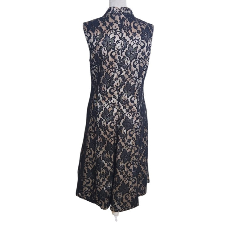 Jax Black Lace Keyhole Sleeveless A-Line Dress Size 12 NWT