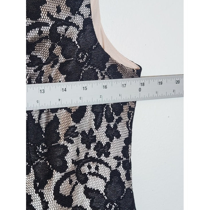 Jax Black Lace Keyhole Sleeveless A-Line Dress Size 12 NWT