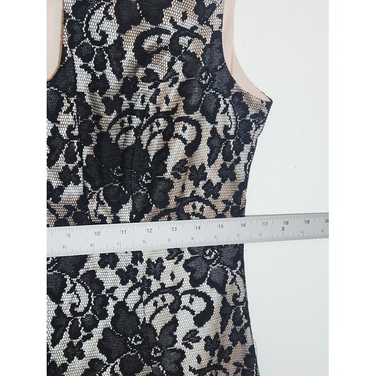 Jax Black Lace Keyhole Sleeveless A-Line Dress Size 12 NWT