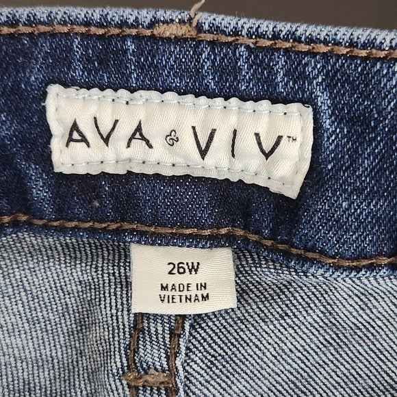 Ava & Viv Women's Dark Wash Boot Cut Jeans Size 26W