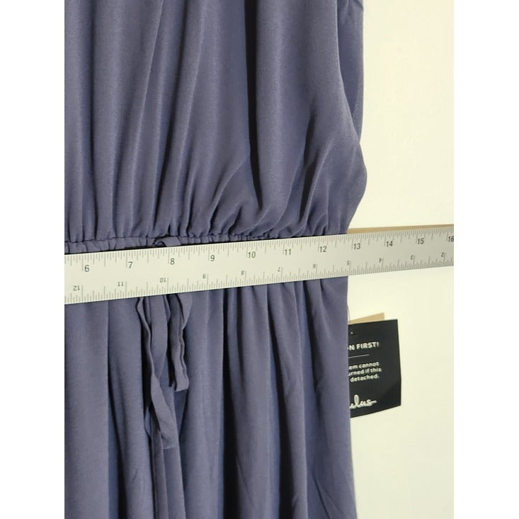 Lulus Sleeveless Maxi Slate Blue Formal Dress Size Small NWT Wedding Guest Dress