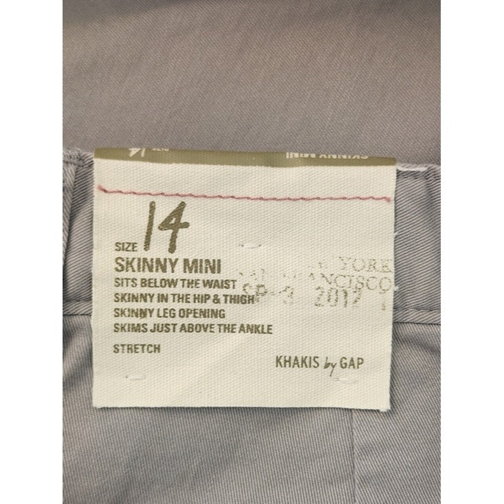 Gap Gray Skinny Mini Chino Pants Size 14 NWT