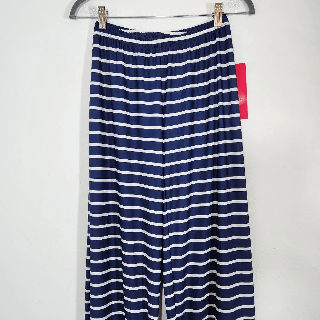 Sunny Leight Navy and White Pull-on Pants NWT Size Small Nautical Stripe Pants