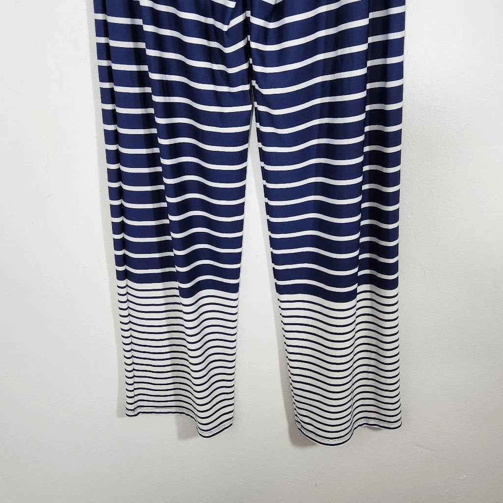 Sunny Leight Navy and White Pull-on Pants NWT Size Small Nautical Stripe Pants