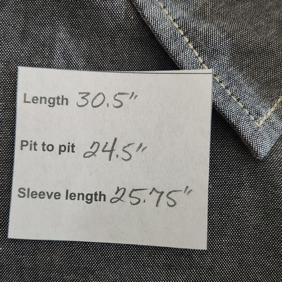 Weatherproof Vintage Men's Gray Button-Up Shirt Size XL Gray Button Down Shirt