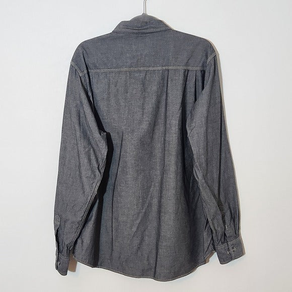 Weatherproof Vintage Men's Gray Button-Up Shirt Size XL Gray Button Down Shirt