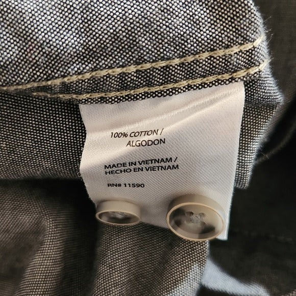 Weatherproof Vintage Men's Gray Button-Up Shirt Size XL Gray Button Down Shirt